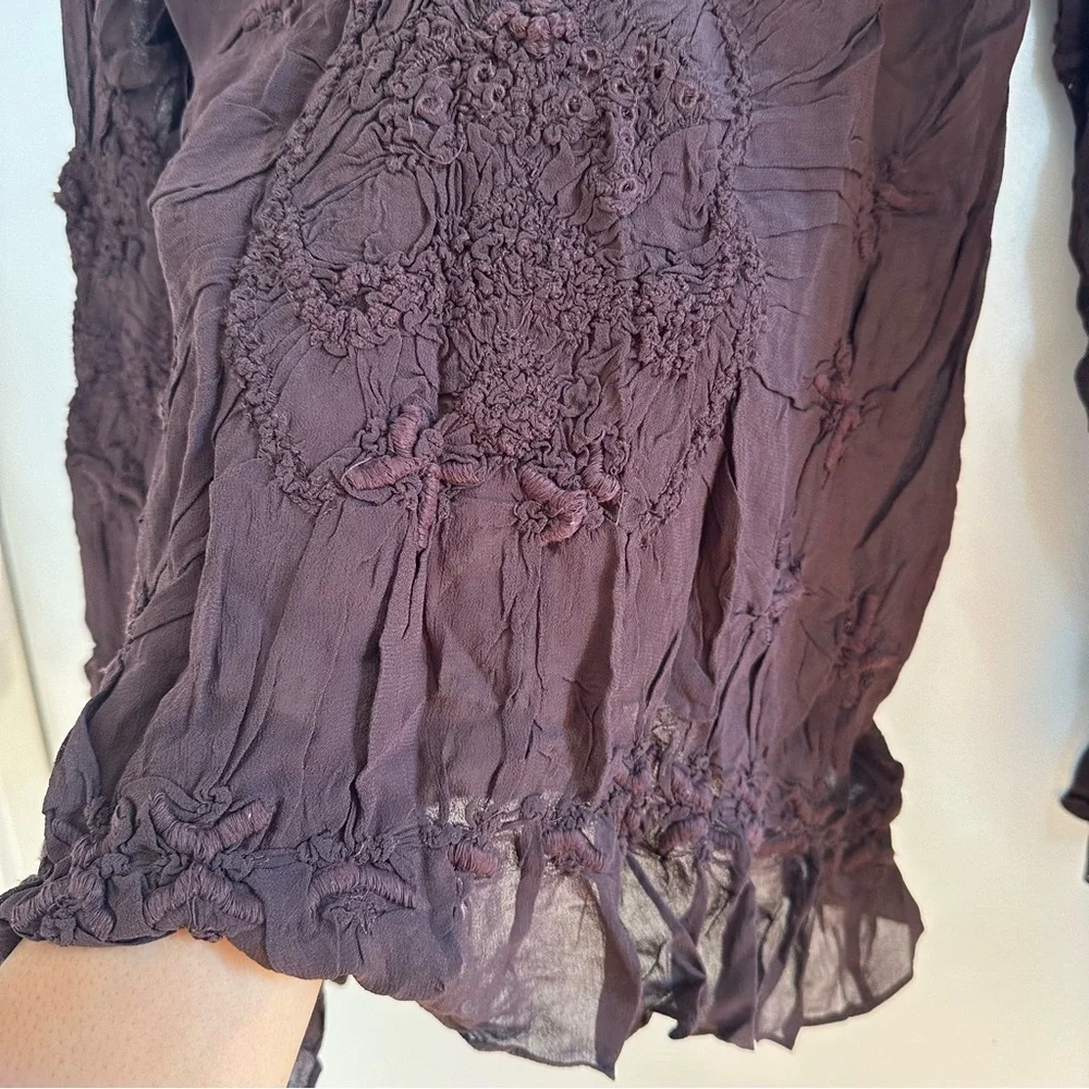 Zara Long Sleeve Top in Deep Brown Chocolate - Picture 7 of 10